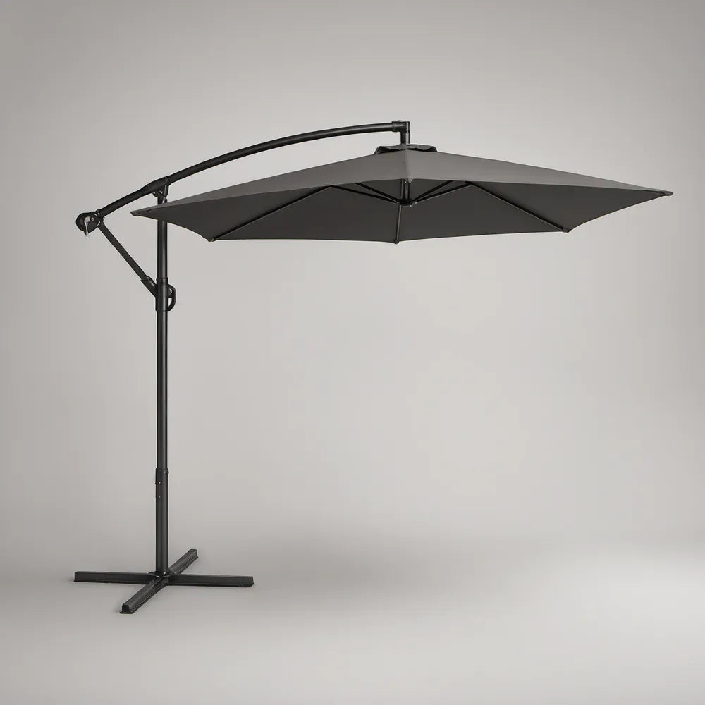 Wiszący parasol ogrodowy z bocznym masztem 300 x 300 cm, antracytowy/czarny