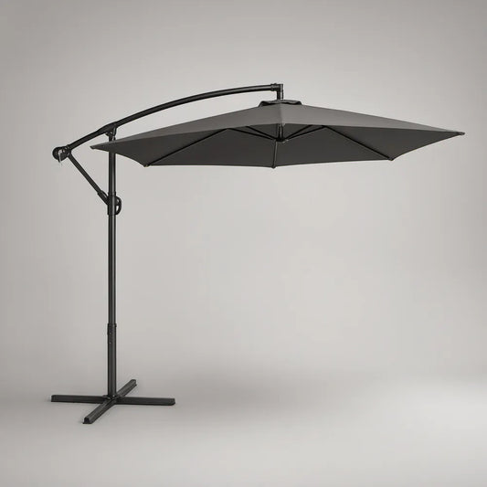 Wiszący parasol ogrodowy z bocznym masztem 300 x 300 cm, antracytowy/czarny