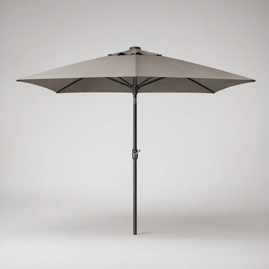 Ośmiokątny parasol ogrodowy 300 cm szarobeżowy z czarnym stelażem
