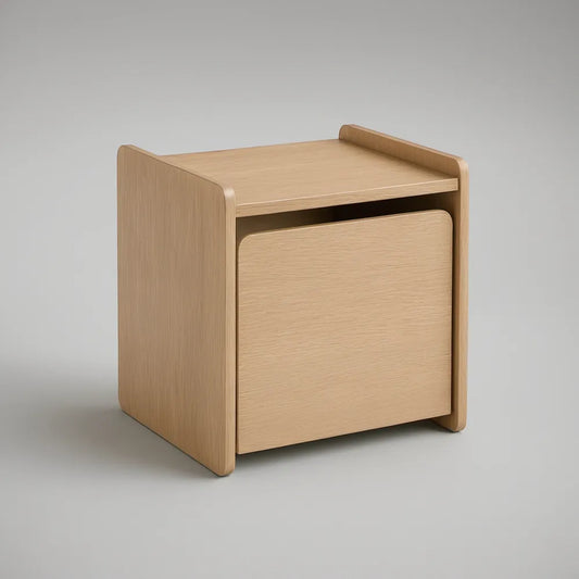 Szafka nocna MDF z 1 szufladą w dekorze jasnego dębu, 45 × 40 × 55 cm