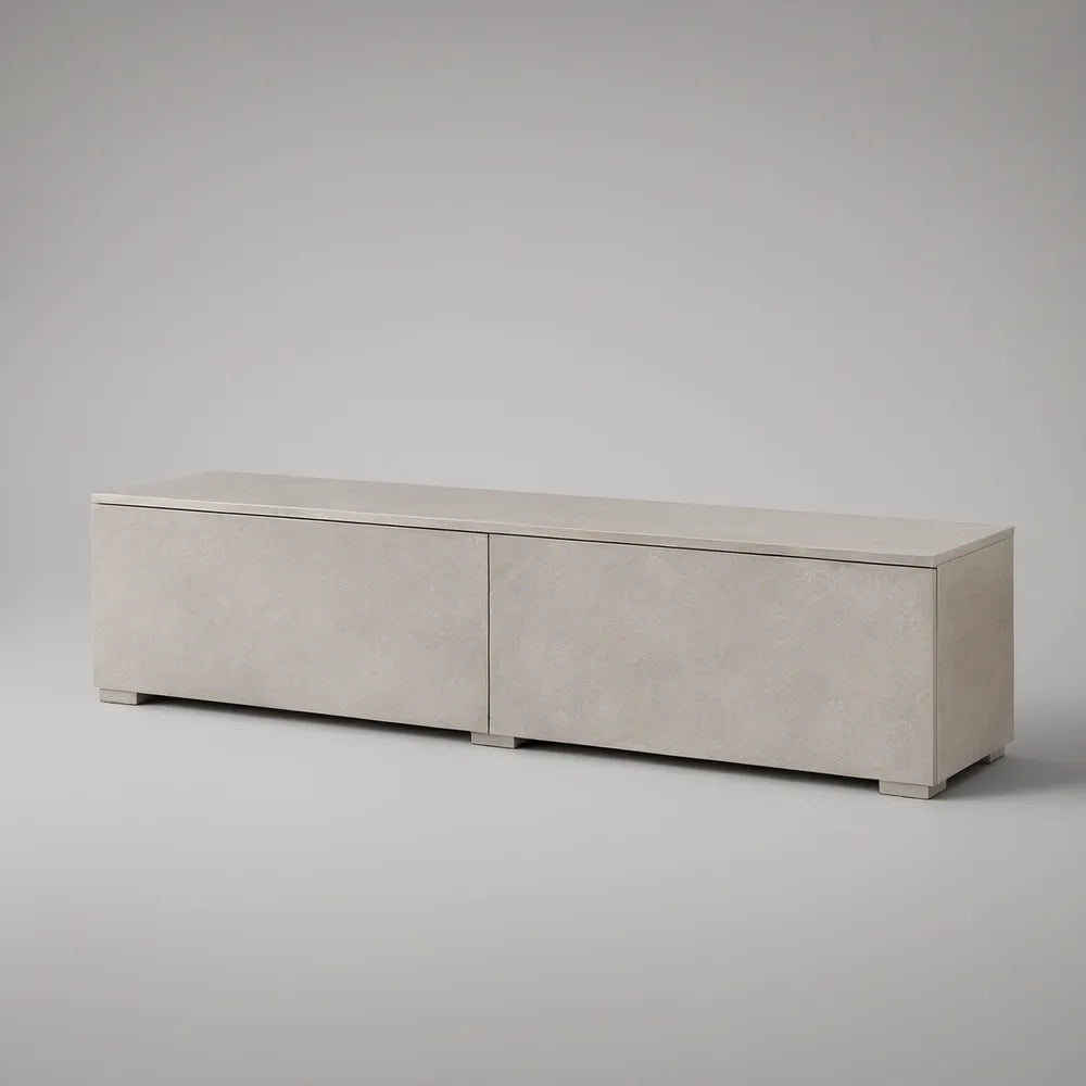 Prostokątna szafka RTV z płyty MDF, jasnoszara, 160 x 40 x 45 cm